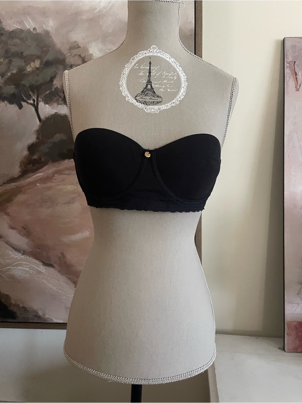 Natori Strapless Black Bandeau Bra